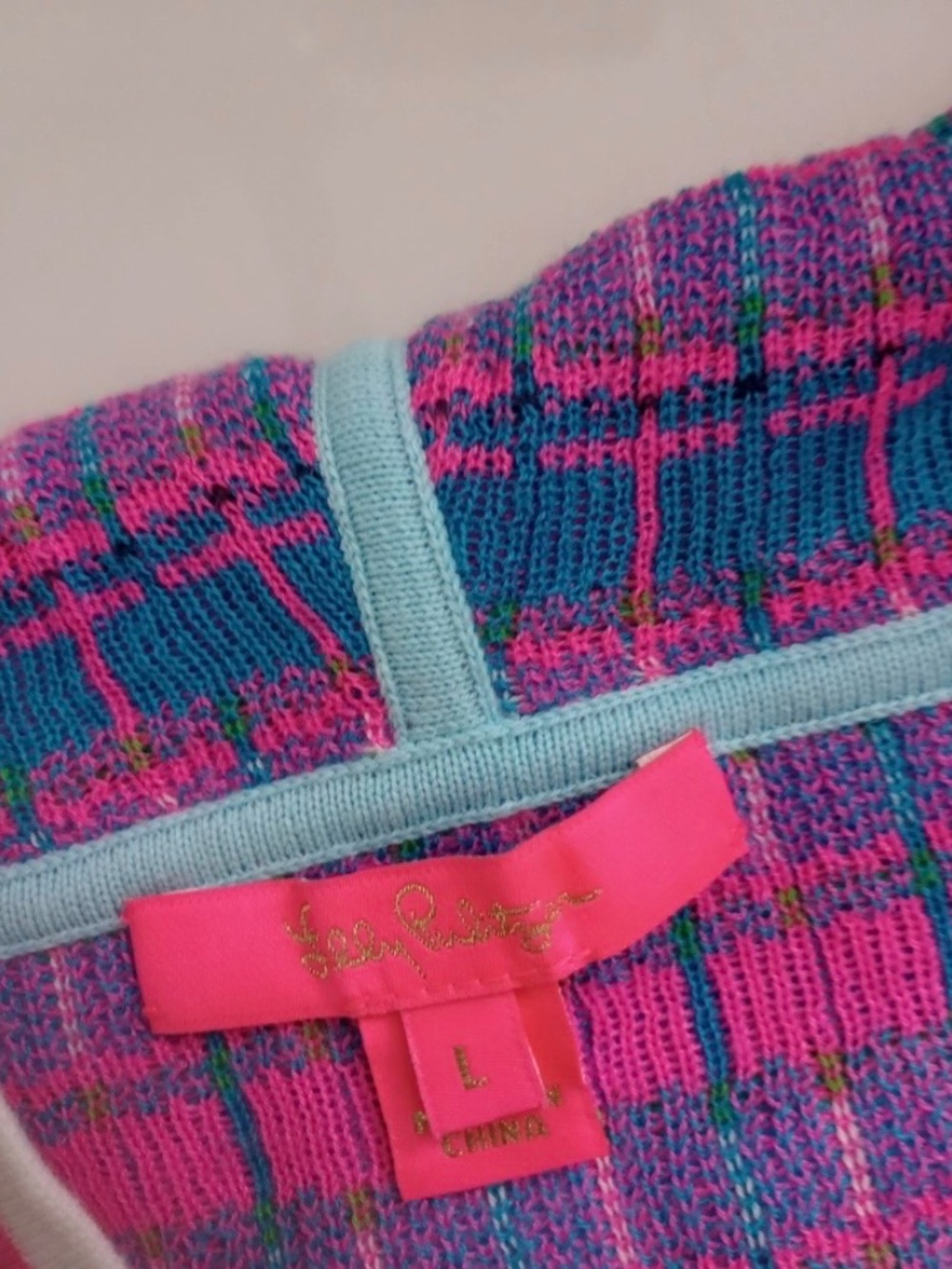 LILLY Pulitzer HOODIE Sweater Knit, AVINGTON Mermaid Stripe, SIZE LARGE EUC - Picture 5 of 6